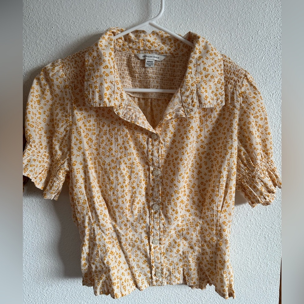 American eagle floral crop Top